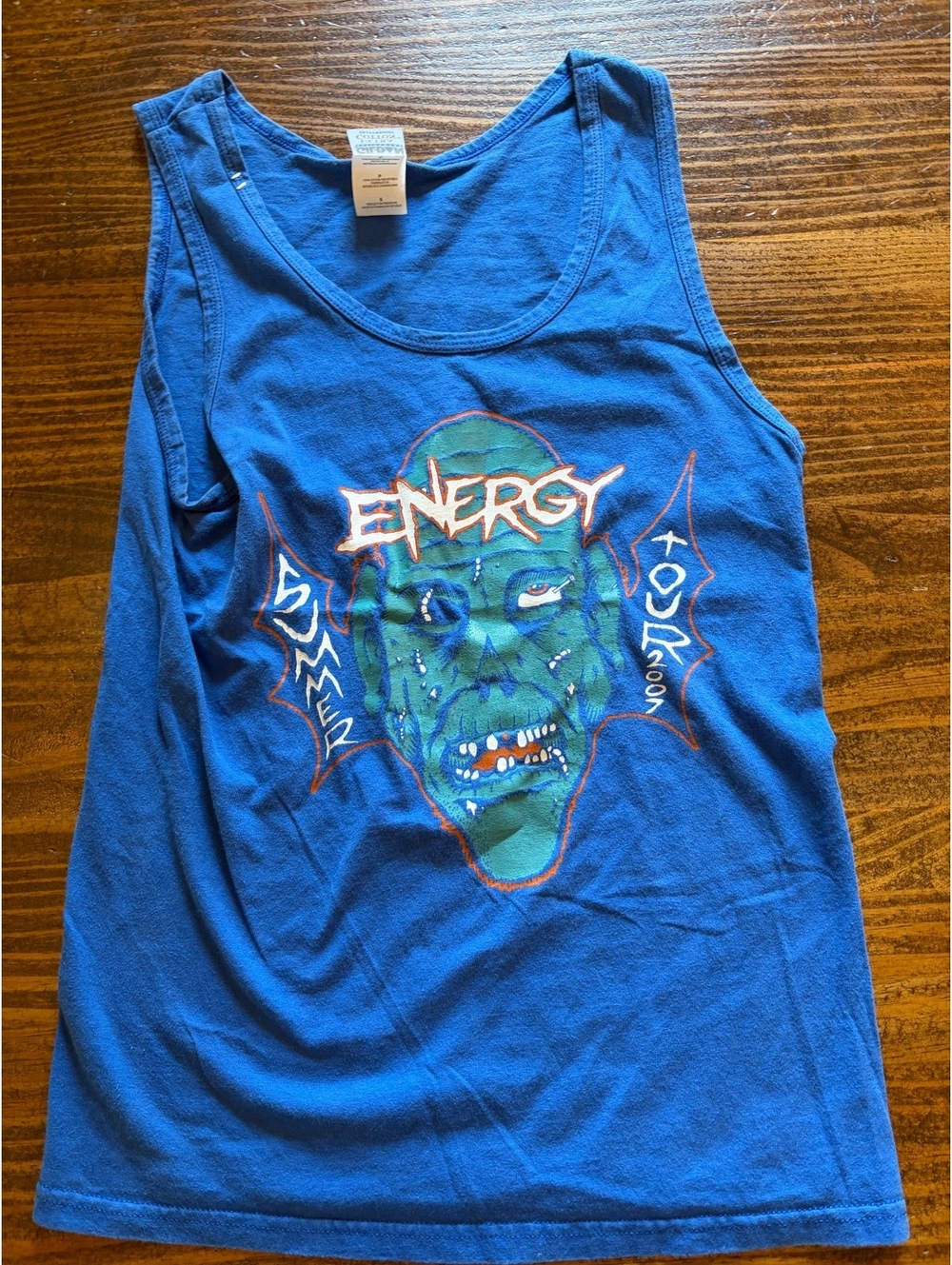 Gildan Blue Cotton Tank Top with Energy Summer Tour 2007 Graphic
